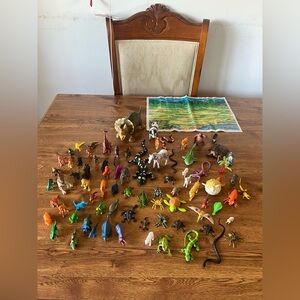 Big lot of toy animal figures and dinosaurs over 75 Items